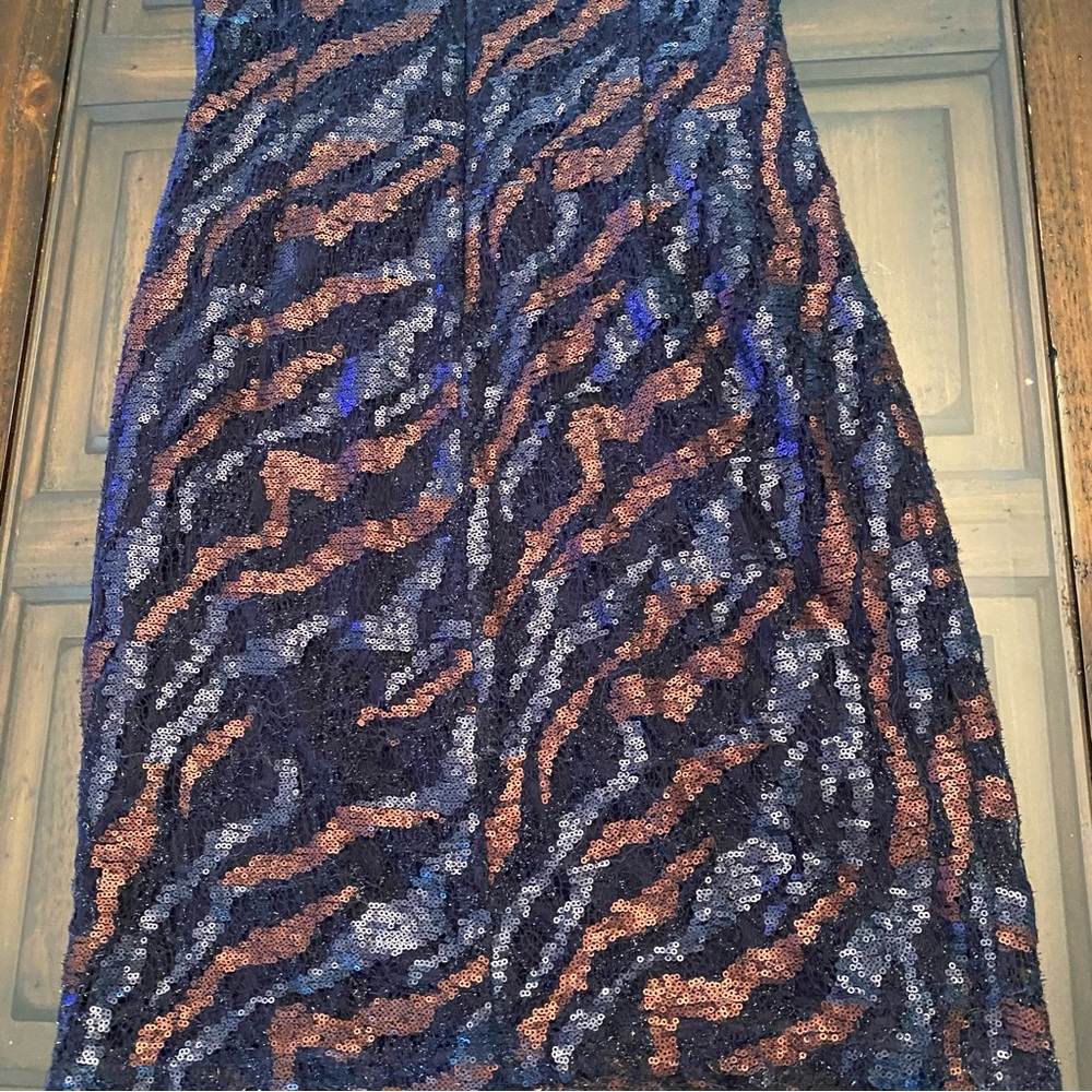 David Meister Black and Brown Sequined Dress - Picture 4 of 16
